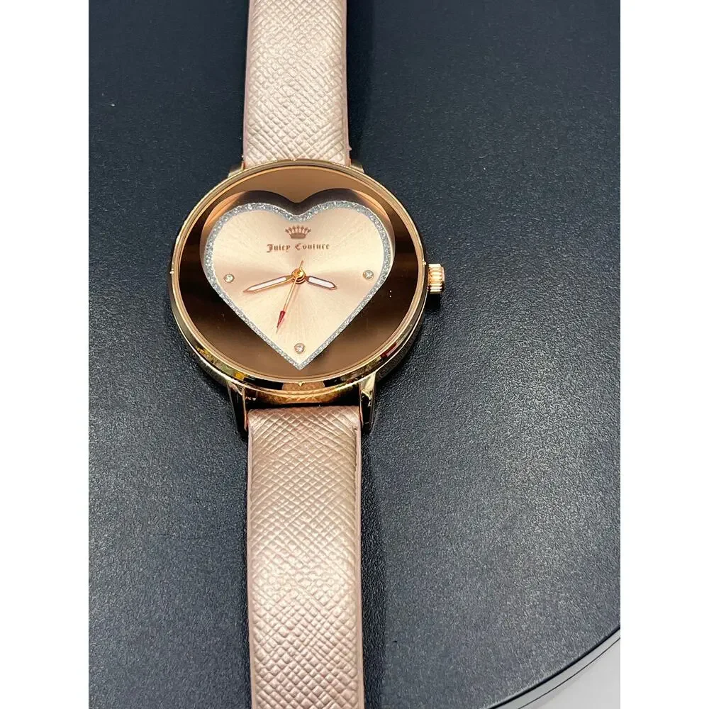 Juicy Couture Black‎ Label JC/1234RGPK Heart Diamond metallic rose gold Watch